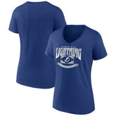 Tampa Bay Lightning Women's Slapshot V-Neck T-Shirt - Blue - NHL 200501602