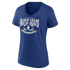 Toronto Maple Leafs Women's Slapshot V-Neck T-Shirt - Blue - NHL 200501603
