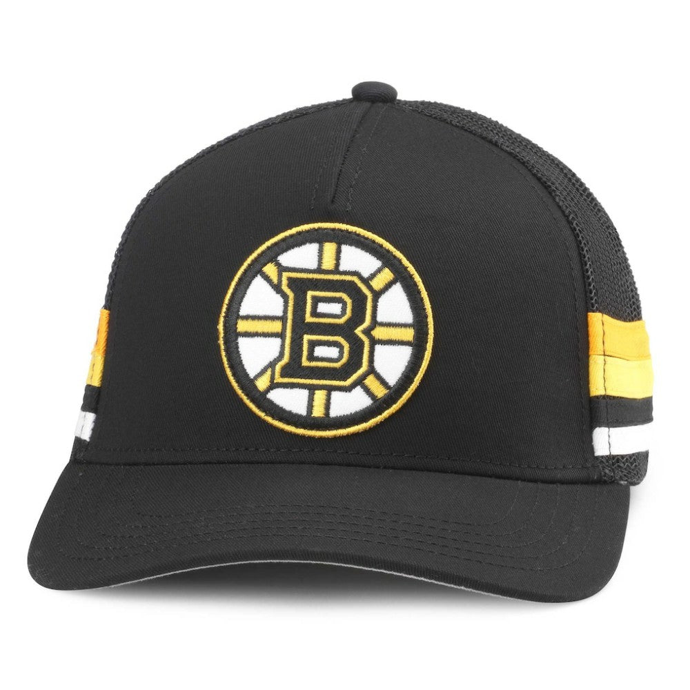 Boston Bruins American Needle HotFoot Stripes Trucker Adjustable Hat - Black - NHL 200509122