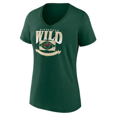 Minnesota Wild Women's Slapshot V-Neck T-Shirt - Green - NHL 200509163