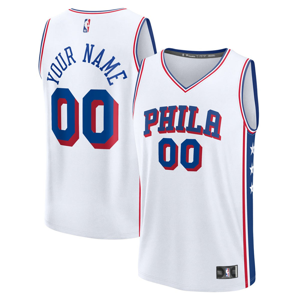 Philadelphia 76ers Youth Fast Break Custom Replica Jersey White Association Edition | Fanatics online