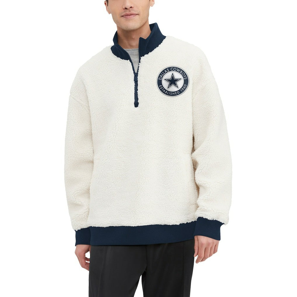 Dallas Cowboys Tommy Hilfiger Jordan Sherpa Quarter-Zip Jacket White