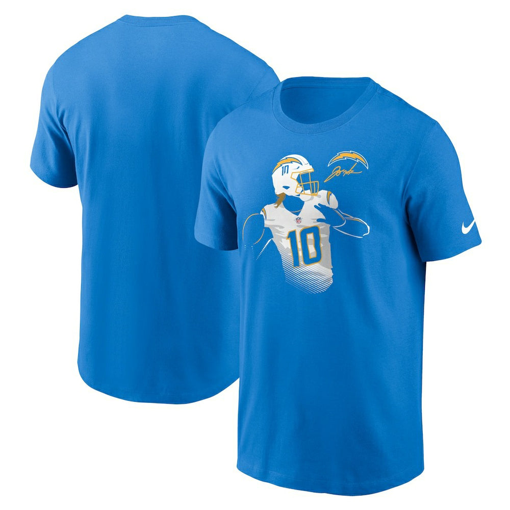 Nike Justin Herbert Los Angeles Chargers Player Graphic T-Shirt Powder Blue
