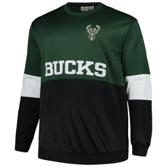 Milwaukee Bucks Big & Tall Split Pullover Sweatshirt Hunter Green/Black | Fanatics