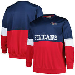 New Orleans Pelicans Big & Tall Split Pullover Sweatshirt Navy/Red | Fanatics for sale