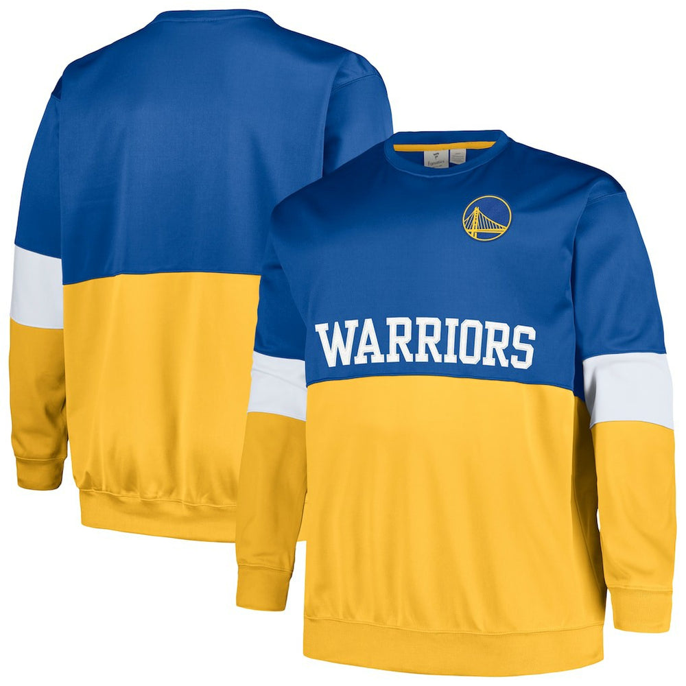 Golden State Warriors Big & Tall Split Pullover Sweatshirt for sale Royal/Gold | Fanatics