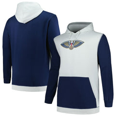 New Orleans Pelicans Big & Tall Primary Arctic Pullover Hoodie Navy/Silver | Fanatics