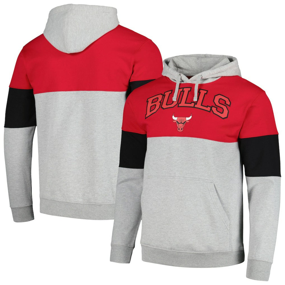 Chicago Bulls Contrast Pieced Pullover Hoodie for sale Red | Fanatics US