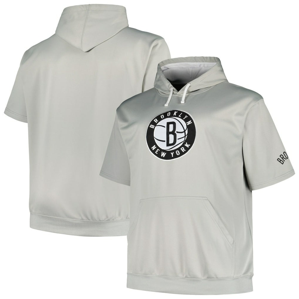 Brooklyn Nets Big & Tall Logo Pullover Hoodie Silver | Fanatics for sale