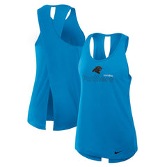 Nike Carolina Panthers Women's Open-Back Crisscross Dri-FIT Tank Top Blue