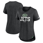 Nike New York Jets Women's Fashion Tri-Blend T-Shirt Heather Black