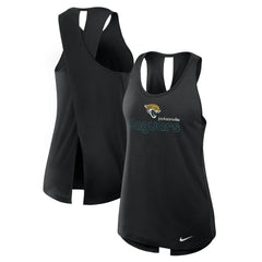 Nike Jacksonville Jaguars Women's Open-Back Crisscross Dri-FIT Tank Top Black