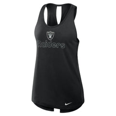 Nike Las Vegas Raiders Women's Open-Back Crisscross Dri-FIT Tank Top Black