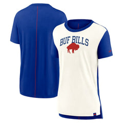 Nike Buffalo Bills Women's Wordmark Tri-Blend T-Shirt Cream/Royal