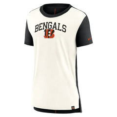Nike Cincinnati Bengals Women's Wordmark Tri-Blend T-Shirt Cream/Black