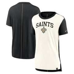 Nike New Orleans Saints Women's Wordmark Tri-Blend T-Shirt Cream/Black
