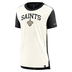 Nike New Orleans Saints Women's Wordmark Tri-Blend T-Shirt Cream/Black