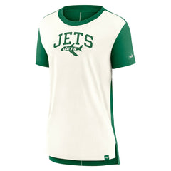 Nike New York Jets Women's Wordmark Tri-Blend T-Shirt Cream/Kelly Green