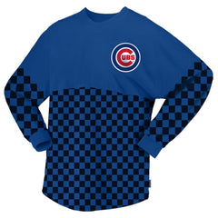 Chicago Cubs Fanatics Women's Checker Print Long Sleeve T-Shirt - Royal - Fanatics Discount