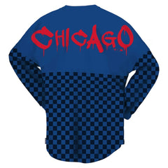Chicago Cubs Fanatics Women's Checker Print Long Sleeve T-Shirt - Royal - Fanatics Discount