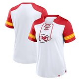 Fanatics Kansas City Chiefs Women's Foiled Primary Lace-Up T-Shirt White/Red