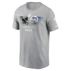 Nike Jacksonville Jaguars vs. Buffalo Bills 2023 London Game T-Shirt Heather Charcoal