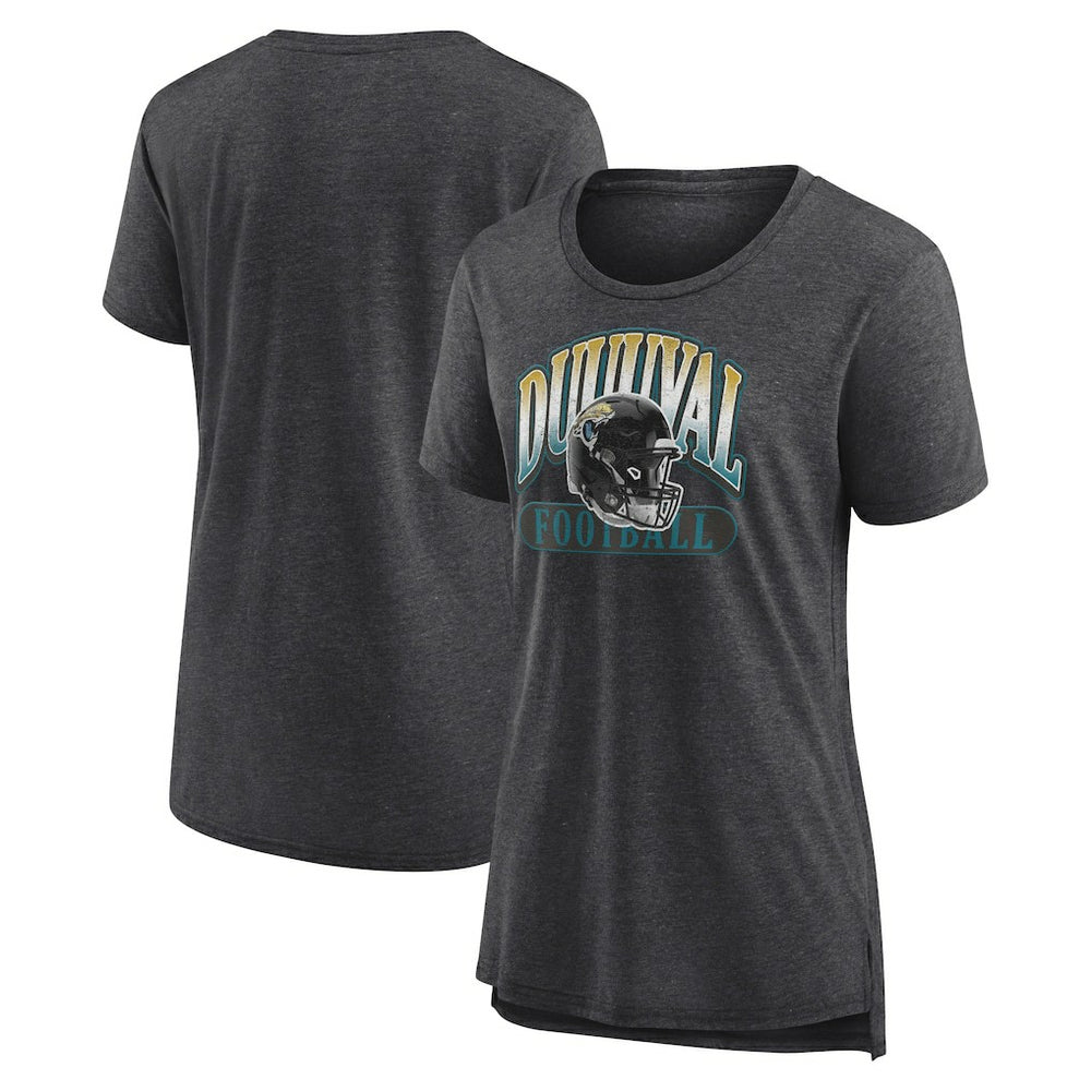 Fanatics Jacksonville Jaguars Women's Our Pastime Tri-Blend T-Shirt Heather Charcoal