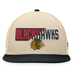 Chicago Blackhawks Fanatics Goalaso Snapback Hat - Cream/Black - NHL 200542894