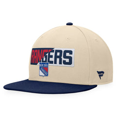 New York Rangers Fanatics Goalaso Snapback Hat - Cream/Navy - NHL 200542917