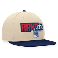 New York Rangers Fanatics Goalaso Snapback Hat - Cream/Navy - NHL 200542917