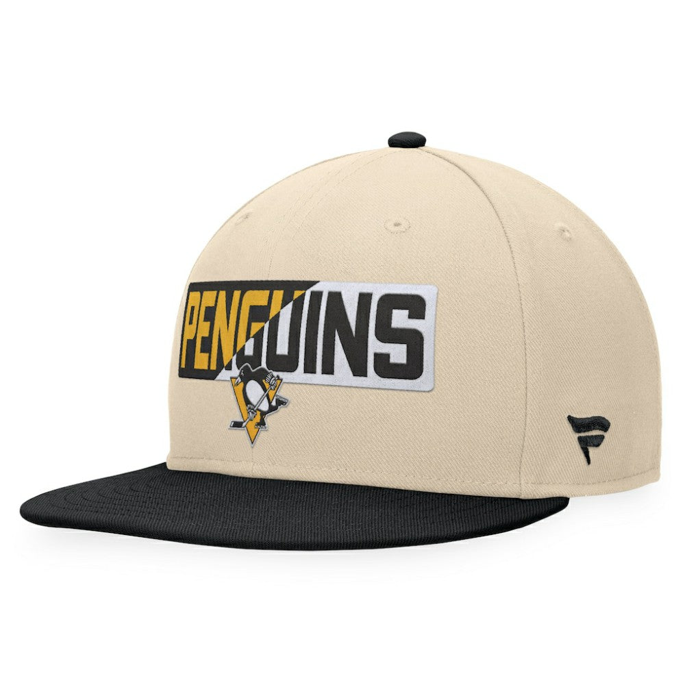 Pittsburgh Penguins Fanatics Goalaso Snapback Hat - Cream/Black - NHL 200542919