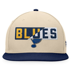 St. Louis Blues Fanatics Goalaso Snapback Hat - Cream/Navy - NHL 200542922