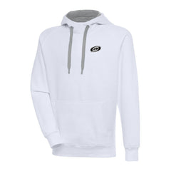 Carolina Hurricanes Antigua Metallic Logo Victory Pullover Hoodie - White - NHL 200544112