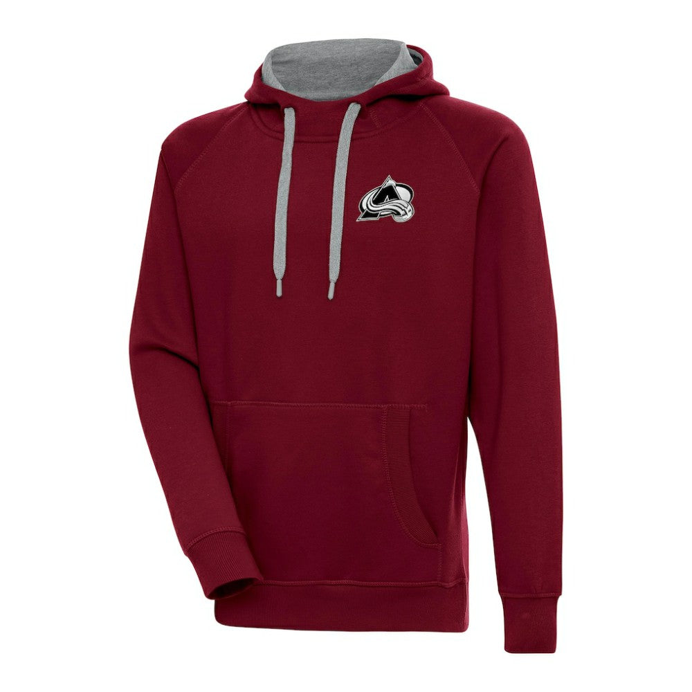 Colorado Avalanche Antigua Metallic Logo Victory Pullover Hoodie - Burgundy - NHL 200544166