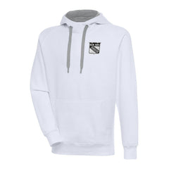 New York Rangers Antigua Metallic Logo Victory Pullover Hoodie - White - NHL 200544236