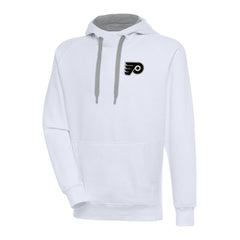 Philadelphia Flyers Antigua Metallic Logo Victory Pullover Hoodie - White - NHL 200544246