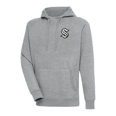 Seattle Kraken Antigua Metallic Logo Victory Pullover Hoodie - Heather Gray - NHL 200544272