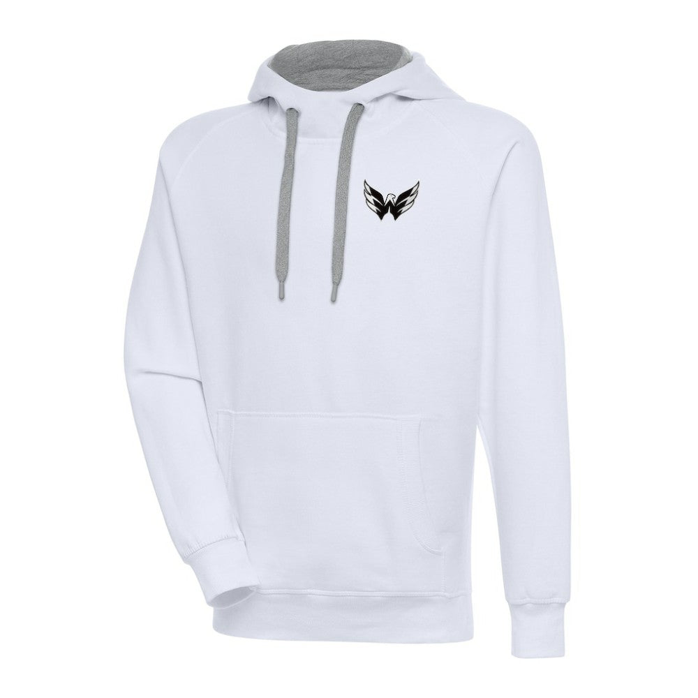 Washington Capitals Antigua Metallic Logo Victory Pullover Hoodie - White - NHL 200544288