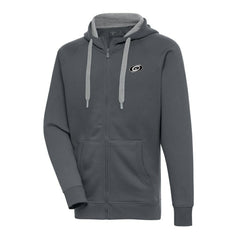 Carolina Hurricanes Antigua Metallic Logo Victory Full-Zip Hoodie - Charcoal - NHL 200544446