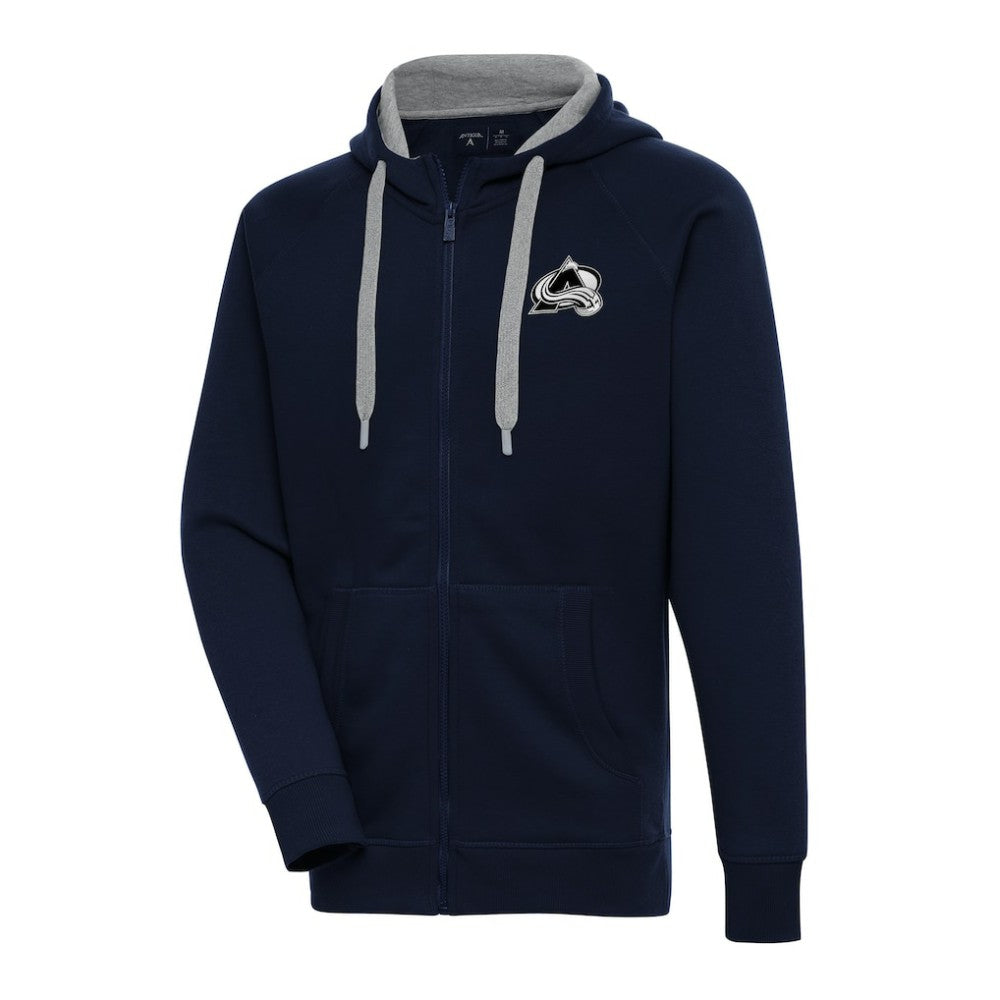 Colorado Avalanche Antigua Metallic Logo Victory Full-Zip Hoodie - Navy - NHL 200544453