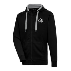 Colorado Avalanche Antigua Metallic Logo Victory Full-Zip Hoodie - Black - NHL 200544454