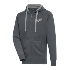 Detroit Red Wings Antigua Metallic Logo Victory Full-Zip Hoodie - Charcoal - NHL 200544466