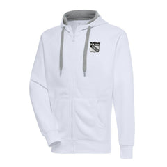 New York Rangers Antigua Metallic Logo Victory Full-Zip Hoodie - White - NHL 200544477