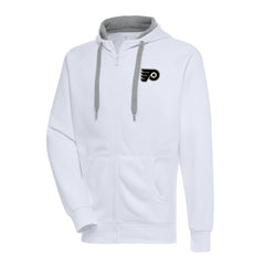 Philadelphia Flyers Antigua Metallic Logo Victory Full-Zip Hoodie - White - NHL 200544482