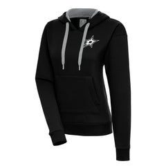 Dallas Stars Antigua Women's Metallic Logo Victory Pullover Hoodie - Black - NHL 200545027