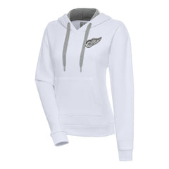 Detroit Red Wings Antigua Women's Metallic Logo Victory Pullover Hoodie - White - NHL 200545031