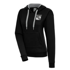 New York Rangers Antigua Women's Metallic Logo Victory Pullover Hoodie - Black - NHL 200545047