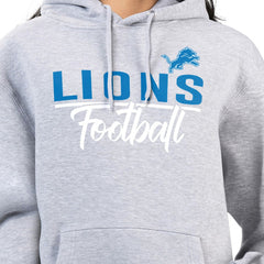 Detroit Lions G-III 4Her by Carl Banks Women's Graphic Fleece Pullover Hoodie Heather Gray