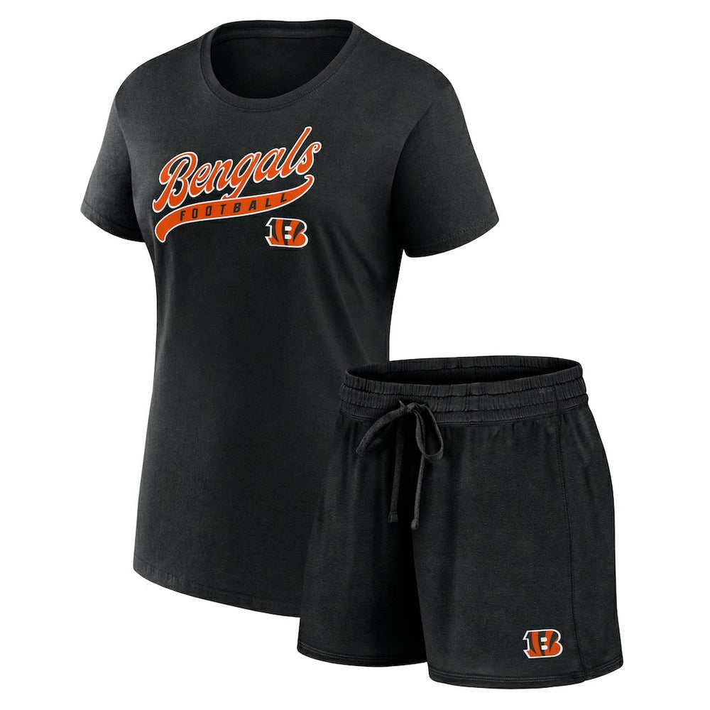 Fanatics Cincinnati Bengals Women's Start to Finish T-Shirt & Shorts Combo Pack Black