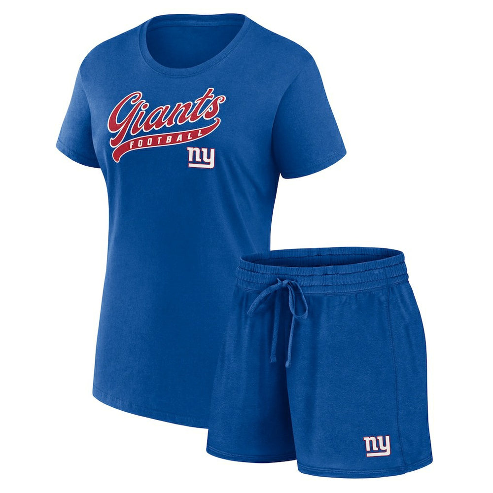 Fanatics New York Giants Women's Start to Finish T-Shirt & Shorts Combo Pack Royal